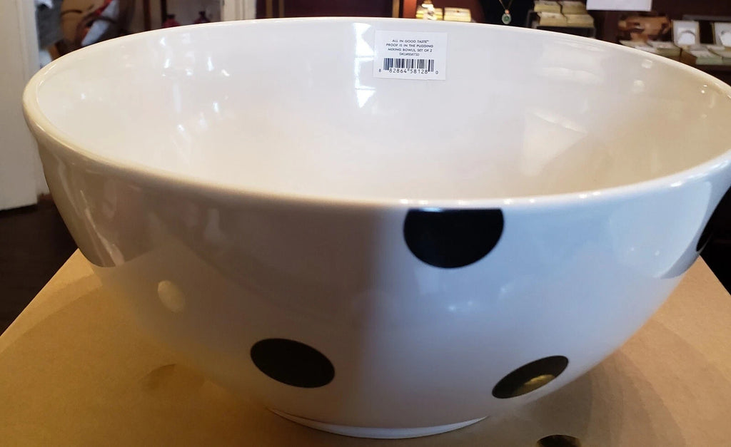Kate Spade NY Large Mixing Bowl Set 2PC  All In Good Taste Deco Dot Lenox NEW12