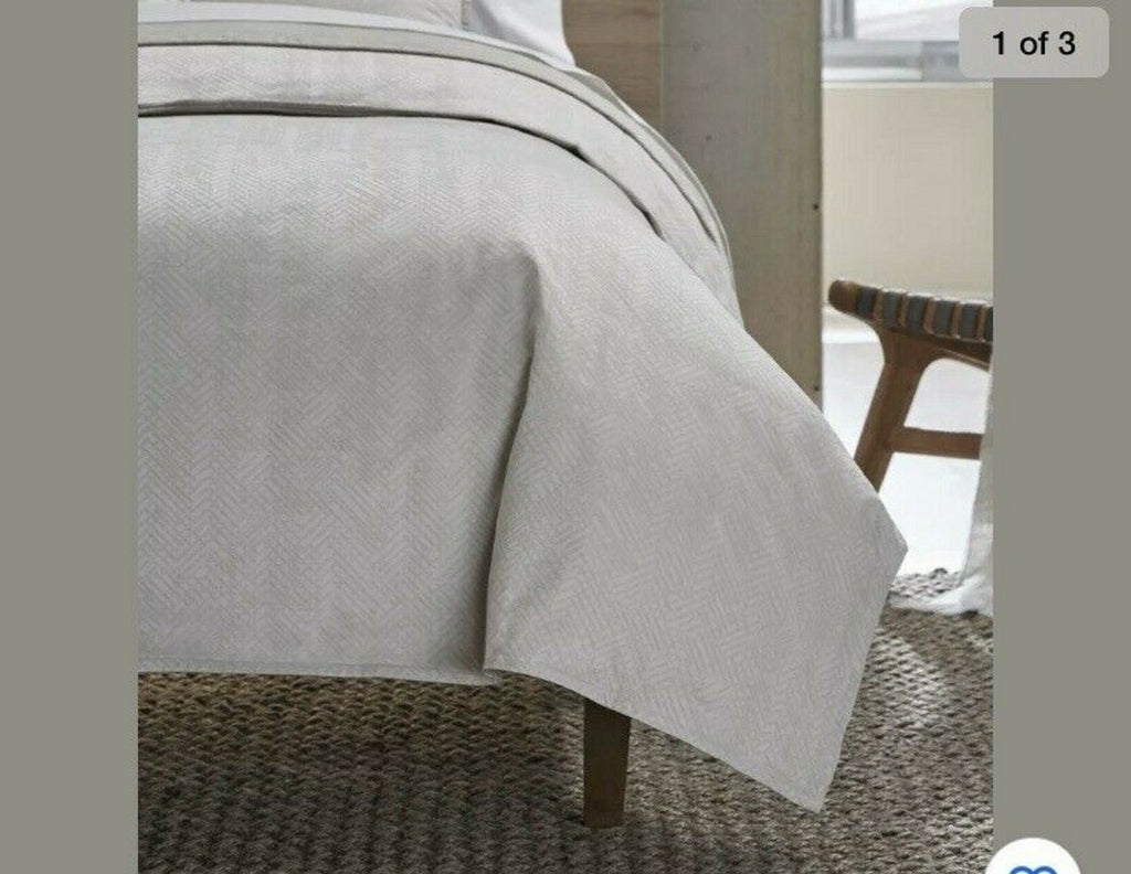 Sferra Illura Grey Standard Sham Chevron Print 100% Cotton Jacquard Italy NEW4