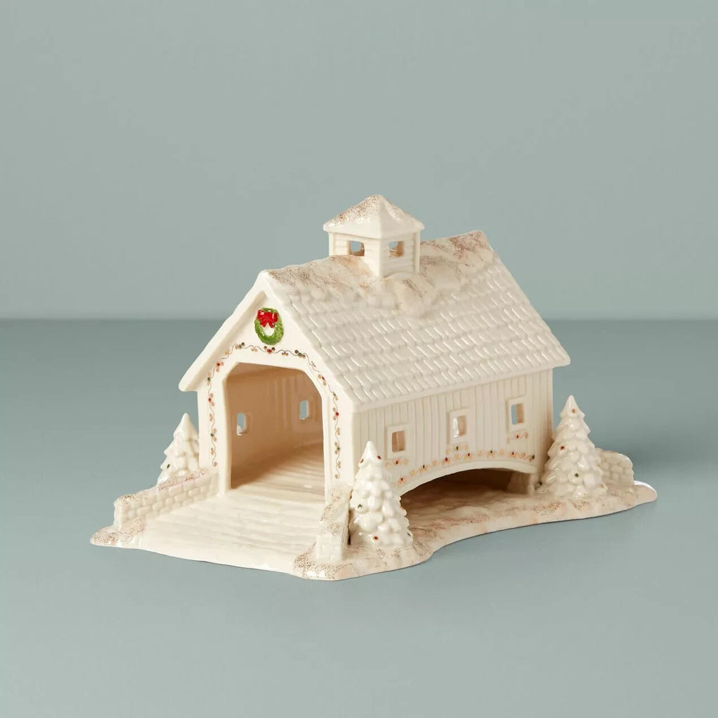 Lenox Mistletoe Park Covered Bridge Figurine Village Treasures Christmas NEW8