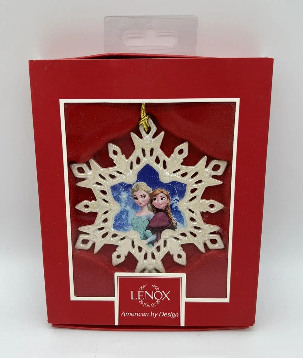 Lenox Disney Frozen Sisters Anna & Elsa Snowflake Ornament China Christmas NEW5