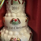 Lenox 2016 Wedding Cake Ornament Our 1st First Christmas Together Gift NEW9