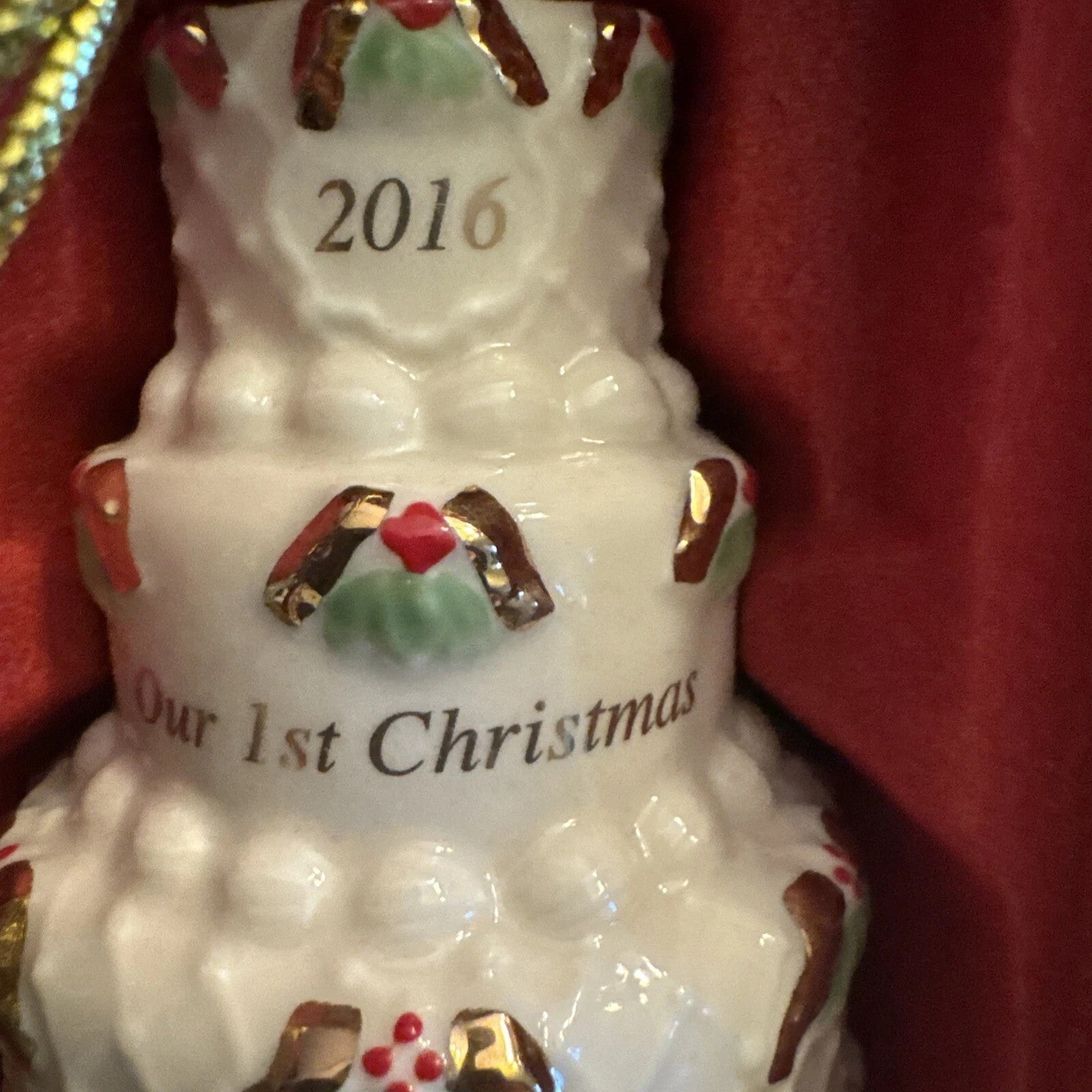 Lenox 2016 Wedding Cake Ornament Our 1st First Christmas Together Gift NEW9