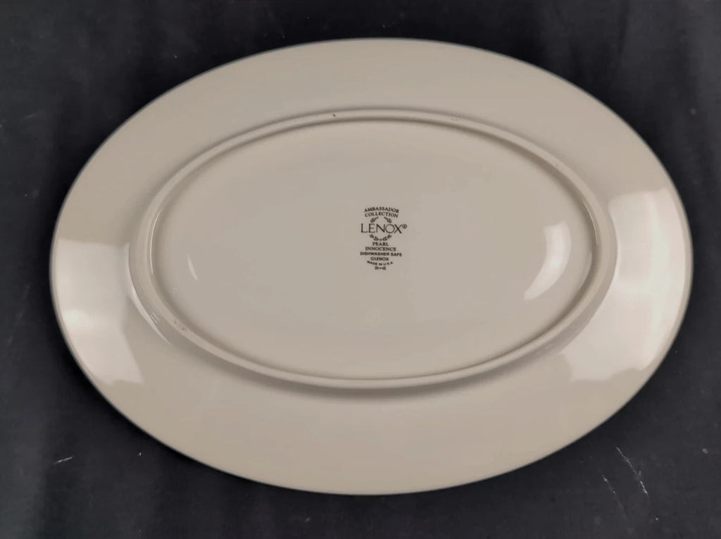 Lenox Pearl Innocence Gravy Boat & Stand Sauce 2PC Platinum Enamel USA NEW BOXED12
