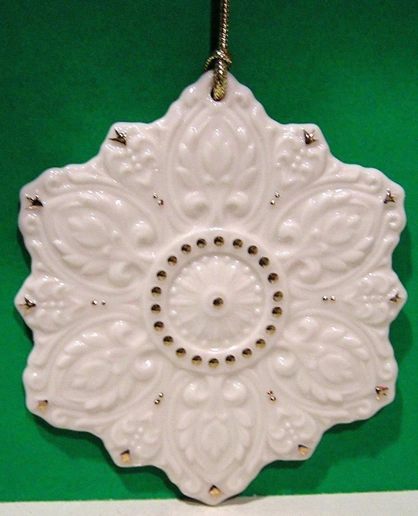 Lenox 125th Anniversary Snowflake Ornament 2014 Ivory High Relief Christmas NEW5