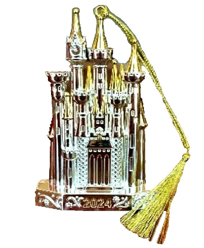 Lenox Disney 2024 Princess Cinderella's Castle Ornament Silver Christmas NEW1