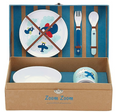 Reed & Barton Child Dinnerware Set Melamine 5 PC Plane Picnic Box Zoom Zoom NEW0