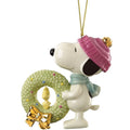 Lenox Peanuts Snoopy's Christmas Wreath Ornament Figurine Woodstock Beagle NEW0