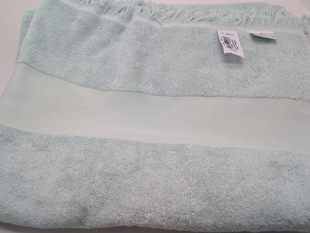 Yves Delorme Aqua Bath Sheet Towel Fringed Cotton Glacier 36"x59" Originel NEW0
