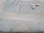 Yves Delorme Aqua Bath Sheet Towel Fringed Cotton Glacier 36"x59" Originel NEW0