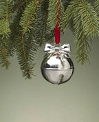 Lenox 2024 Jingle Bell Ornament Annual Silver Bow Red Ribbon Rings Christmas NEW1