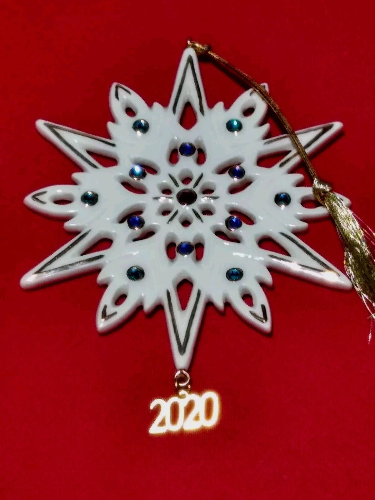 Lenox 2020 Gemmed Snowflake Ornament Annual Multicolored Crystals Christmas NEW4