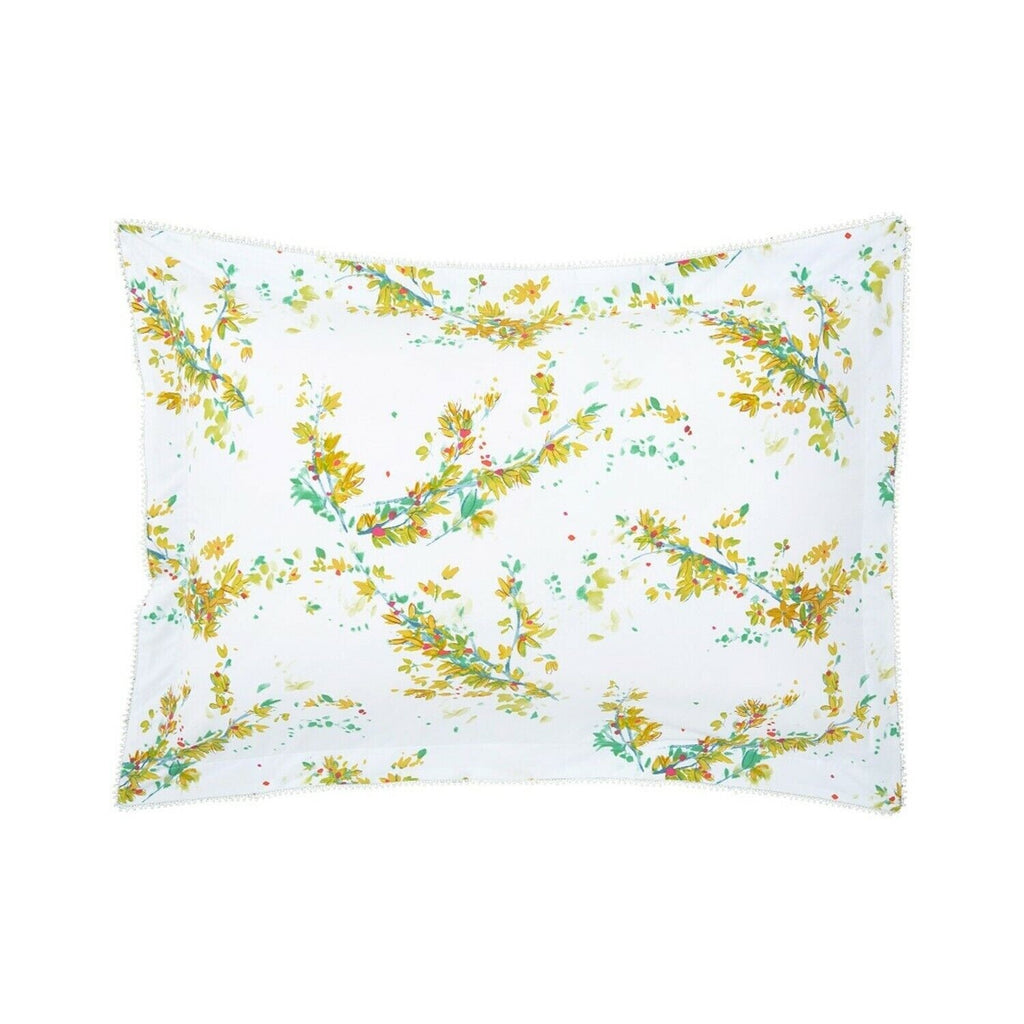 Yves Delorme Lucine King Duvet Set 3PC Floral Print Reversible Lace Finish NEW3