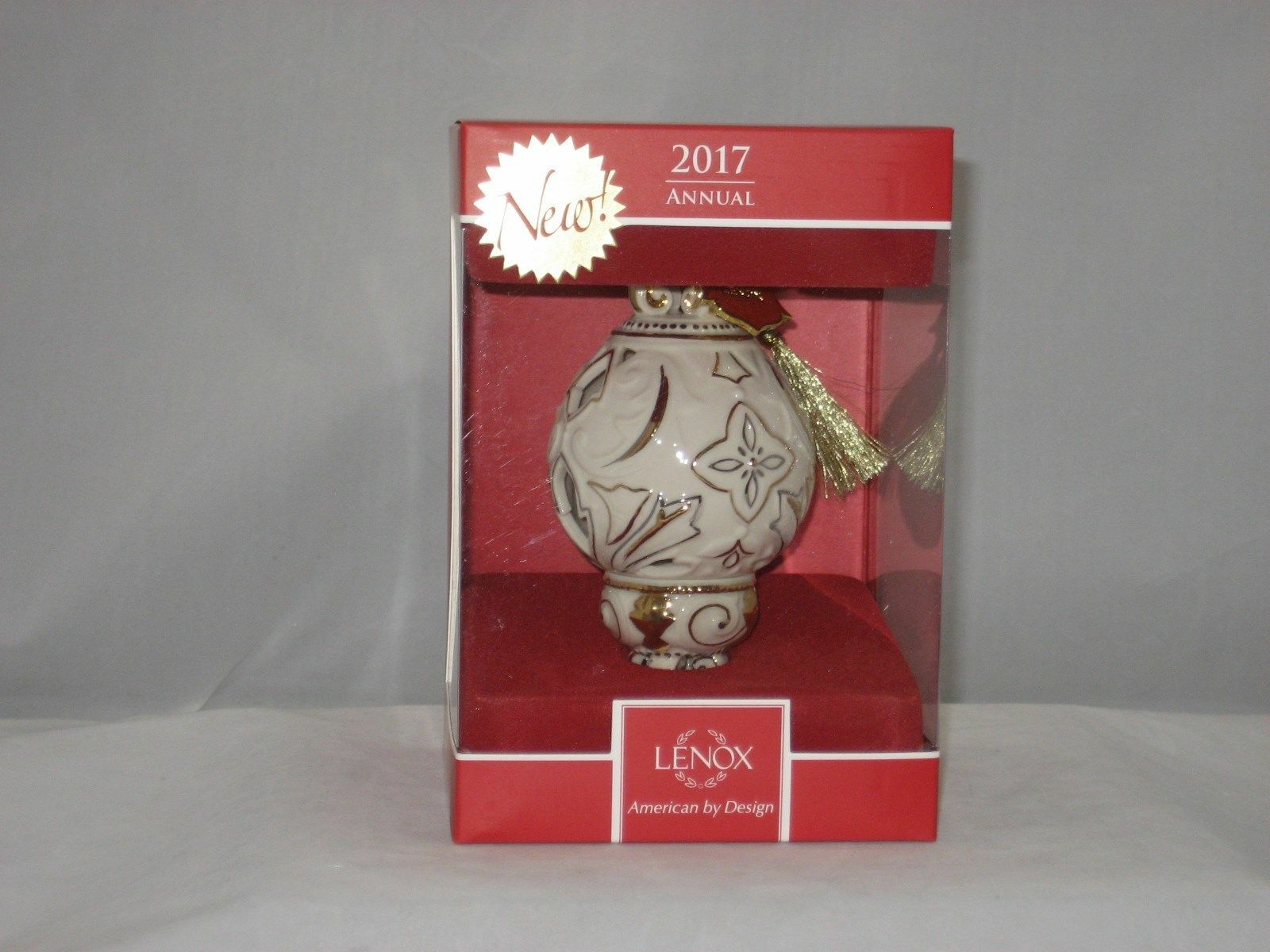 Lenox 2017 Ivory Spire Pierced Ornament Annual Gold Accents Christmas Gift NEW2