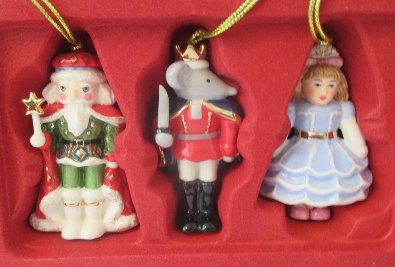 Lenox Nutcracker Ballet  Figurine Ornament Set 3 Clara Mouse King Christmas NEW10