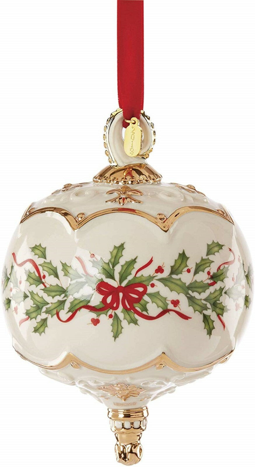 Lenox 2019 Holiday Sphere Ornament Annual Holly Berries Christmas LE Gift NEW2