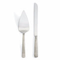 Wainwright Manhattan Platinum Cake Server And Knife Set Textured Handles NEW0