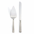 Wainwright Manhattan Platinum Cake Server And Knife Set Textured Handles NEW0
