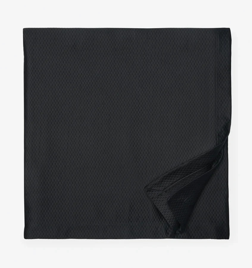 Sferra Perrio Black Twin Coverlet Solid Geometric Cotton Matelassé Portugal NEW1