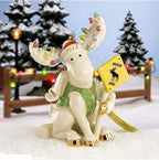 Lenox 2012 Merry Moose Figurine Ornament Annual  Marcel School Crossing Sign NEW1