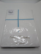 Yves Delorme Athena Queen Duvet Euro Set 3PC Aqua Stripes Egyptian Percale NEW15