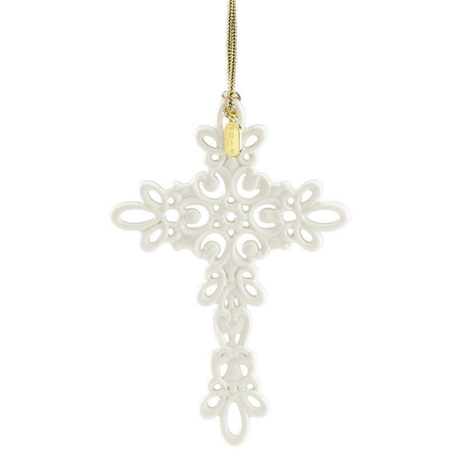 Lenox 2018 Snow Fantasies Cross Ornament  Annual Porcelain Christmas NEW IN BOX0