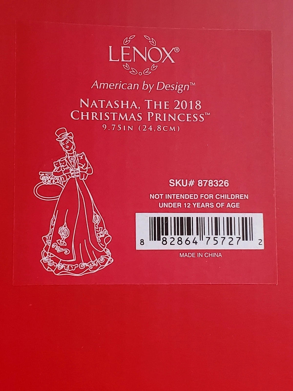 Lenox Princess Natasha Victorian Figurine Gown Animal Rescue 2018 Christmas  NEW10