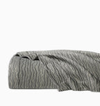 Sferra Ondate Queen Blanket Cover Sham Set 2PC Gunmetal Grey Textured Cotton NEW4