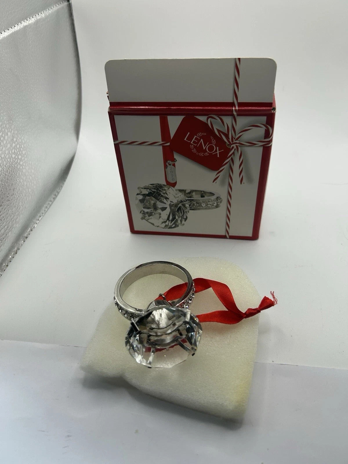 Lenox 2020 Engagement Ring Ornament Wedding Proposal Crystal Christmas Gift NEW2