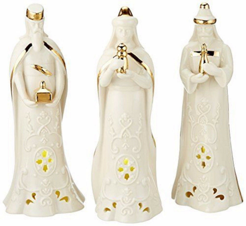 Lenox Divine Light Three Kings Figurines Lighted Nativity Pierced 3 Wise Men NEW3