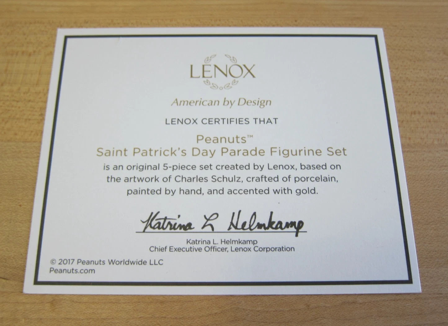 Lenox Peanuts St Patrick's Day Parade Figurines Irish Charlie Brown Snoopy NEW11