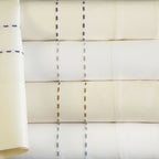 Sferra P Som Ivory Queen Flat Sheet Lilic Pick Stitch Egyptian Cotton Italy NEW4