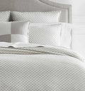 Sferra Macchia Grey Standard Shams Pair  Basketweave Cotton Jacquard Italy NEW0