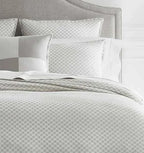 Sferra Macchia Grey Standard Shams Pair  Basketweave Cotton Jacquard Italy NEW0