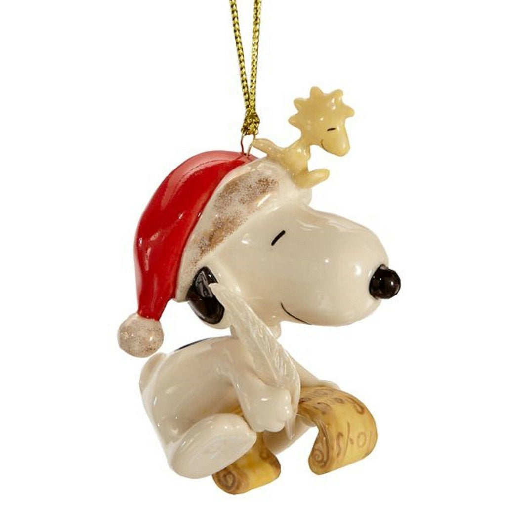 Lenox Peanuts Snoopy's List For Santa Figurine Ornament Woodstock Christmas NEW1