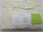 Sferra Geometrico Queen Duvet Set 3PC Aqua Yellow Diamond Percale Print Italy Ne1