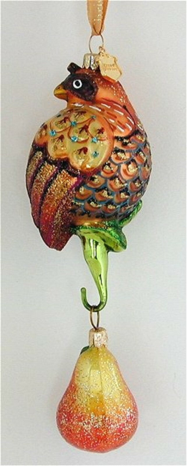Reed & Barton Partridge In A Pear Tree Glass Ornament 12 Days Of Christmas NEW 3