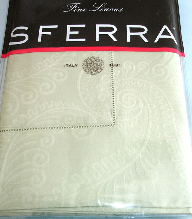 Sferra Tasso Leaf King Sham Green 100% Egyptian Cotton Jacquard Sateen Italy NEW5