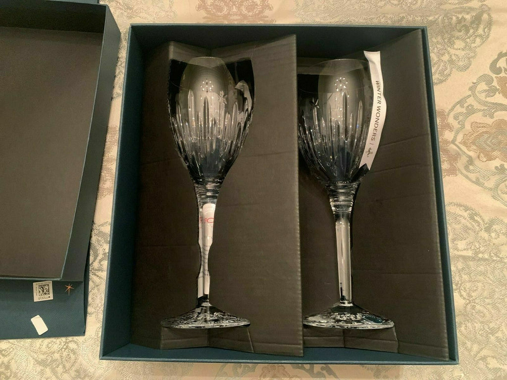 Waterford Crystal Winter Wonders Wine Glasses Midnight Frost 1059648 NEW IN BOX7