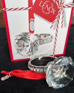 Lenox 2019 Engagement Ring Ornament Wedding Proposal Crystal Christmas Gift NEW3