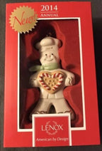 Lenox 2014 Gingerbread Man Ornament Annual Peppermint Love Baker Christmas NEW9