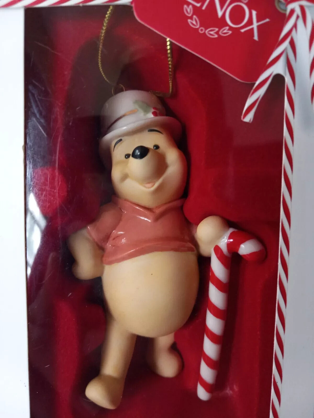 Lenox Disney 2020 Winnie The Pooh Figurine Ornament Christmas Cheer Cane NEW5