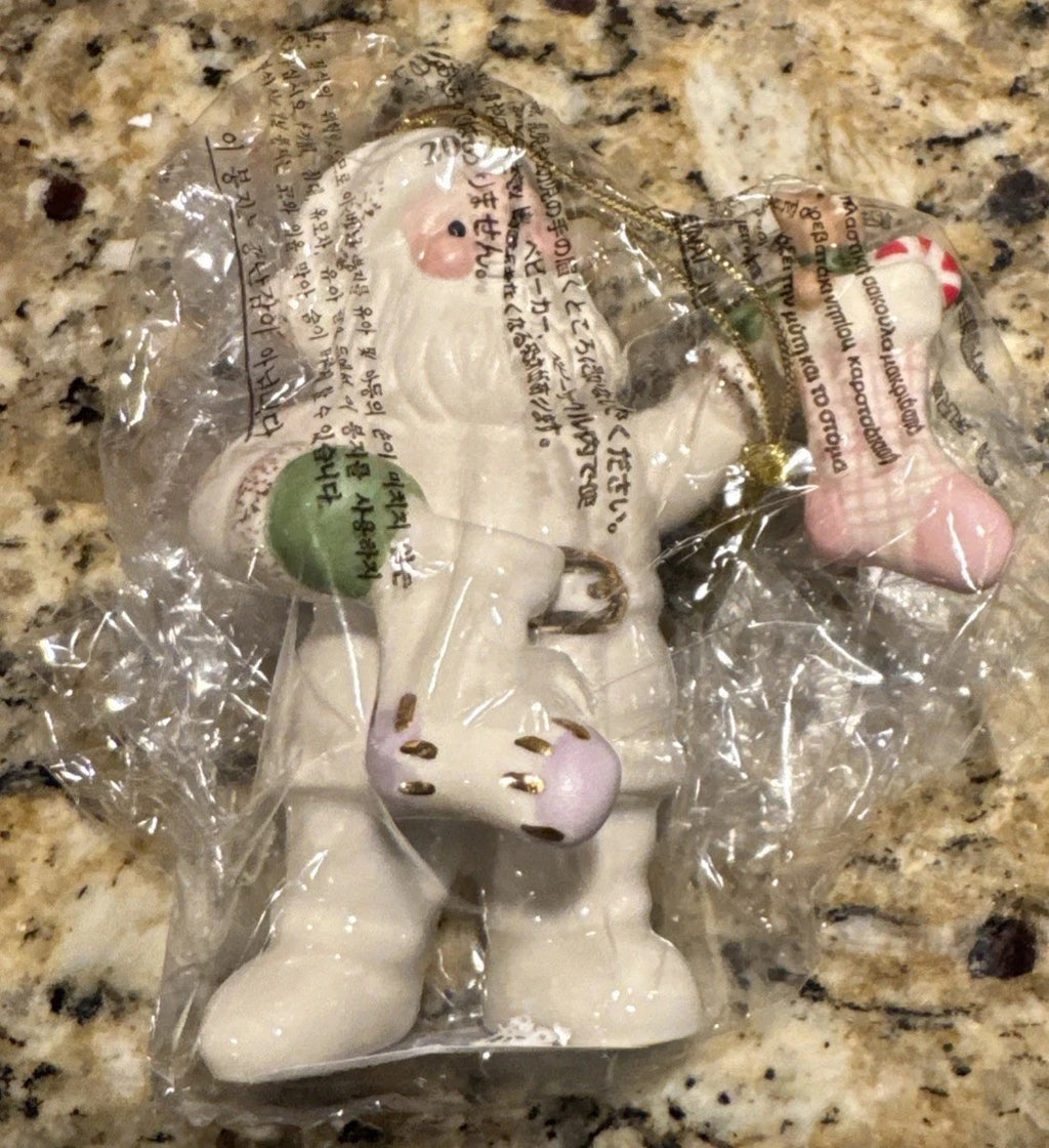 Lenox 2017 Santa Figurine Ornament Santa's Stockings Teddy Bear Christmas NEW8