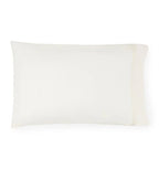 Sferra Grande Hotel Ivory Standard Sham Ivory Stripes Cotton Percale Italy NEW0