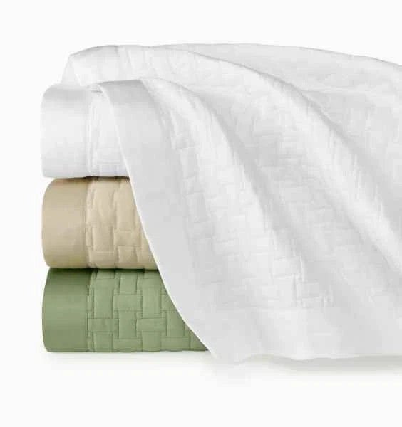Sferra Sampietrini White Euro Sham Quilted Cobblestone Pattern Cotton Italy NEW6