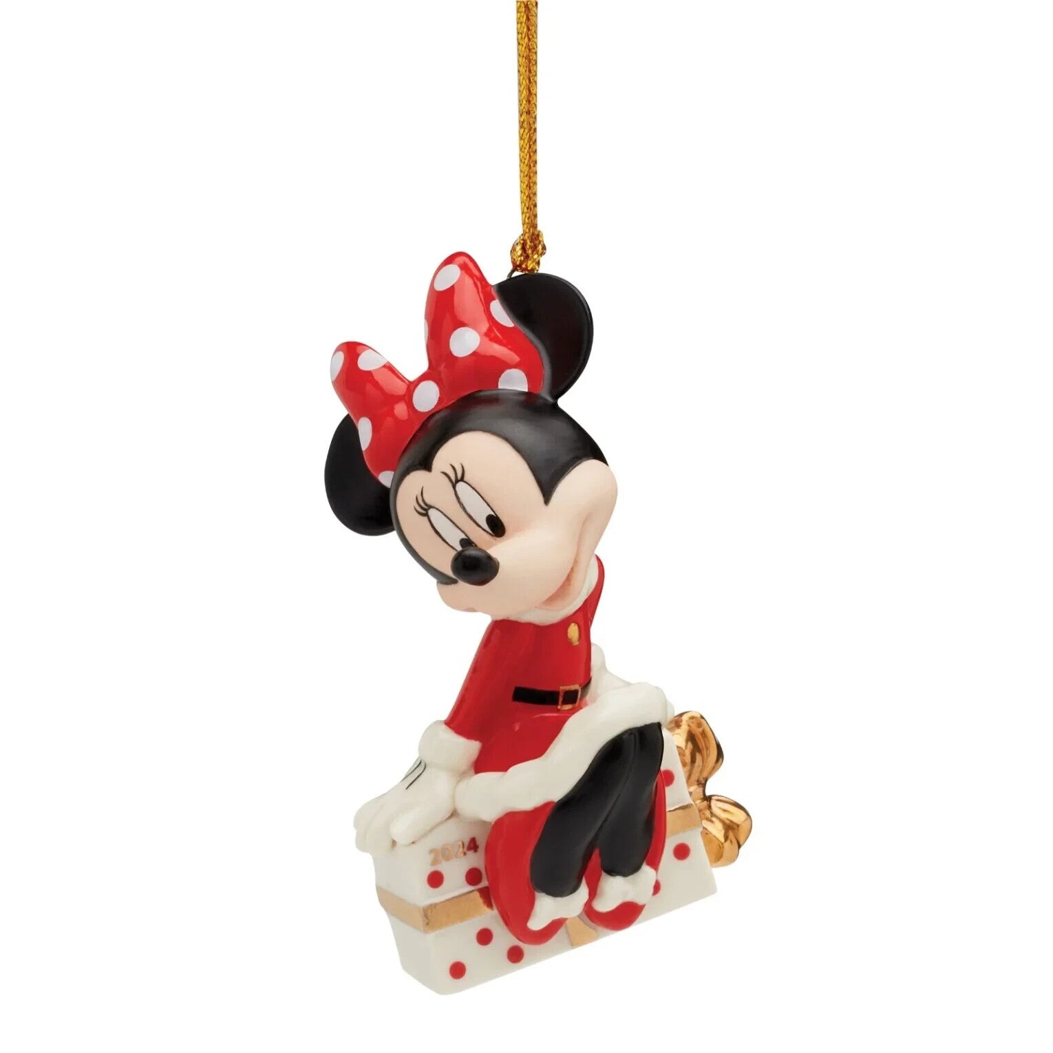 Lenox Disney 2024 Mickey & Minnie Figurine Ornaments 2 Mouse Candy Cane Gift NEW8