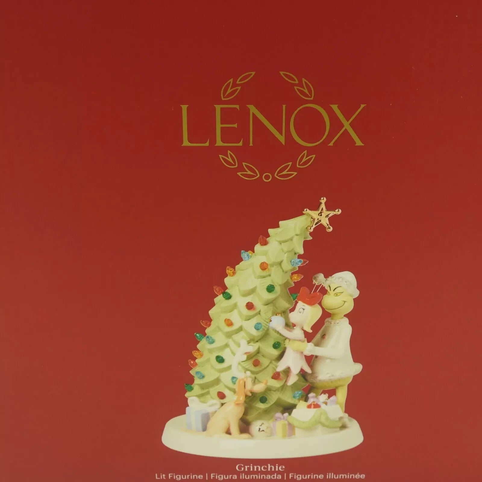 Lenox Grinch Trimming The Tree Lighted LED Figurine Grinchmas Cindy Lou Max NEW5