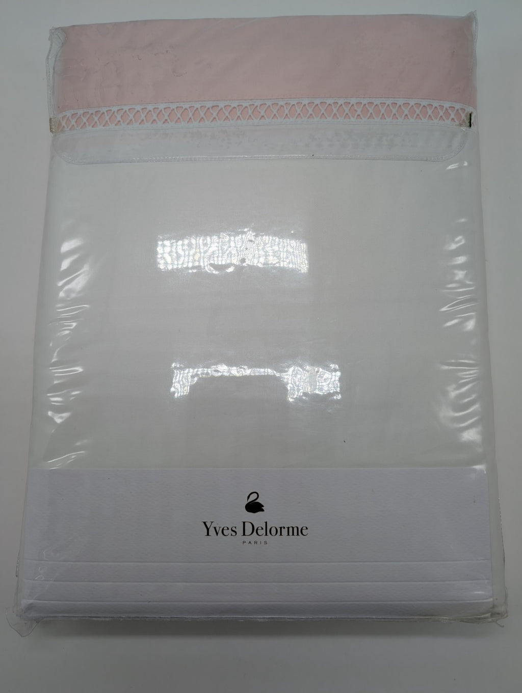 Yves Delorme Walton White  King Duvet Set 3PC  Blush Insert Egyptian Cotton NEW13