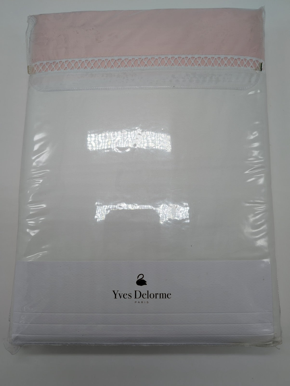 Yves Delorme Walton White  King Duvet Set 3PC  Blush Insert Egyptian Cotton NEW13