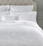 Sferra Giza 45 Natura White Queen Flat Sheet Egyptian Cotton Sateen Jacquard NEW0
