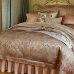 Sferra Bellanca Queen Duvet Set 3PC Floral Egyptian Cotton Jacquard Italy NEW1